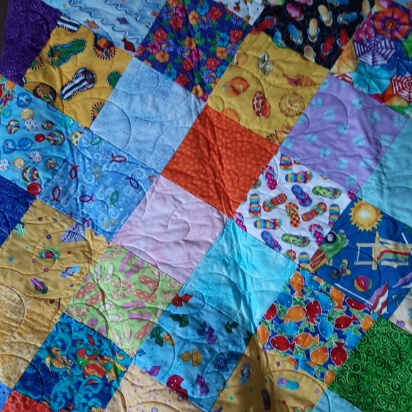 Colorful Handmade Patchwork Quilt - Picture 2 of 9